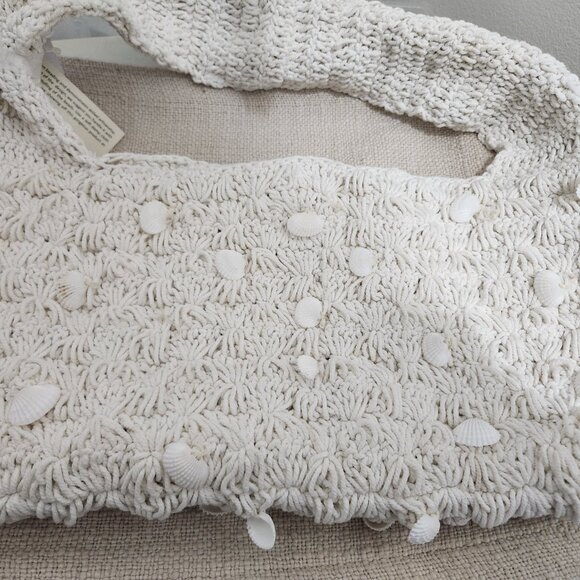 White crochet shoulder bag with shells - Picture 4 of 6
